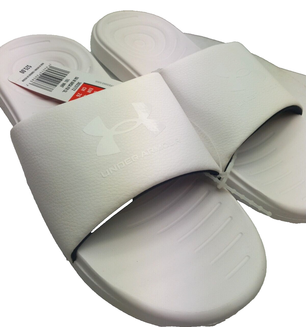 Under Armour Ansa Fix SL White Sandals Slides Womens Size 9 UA